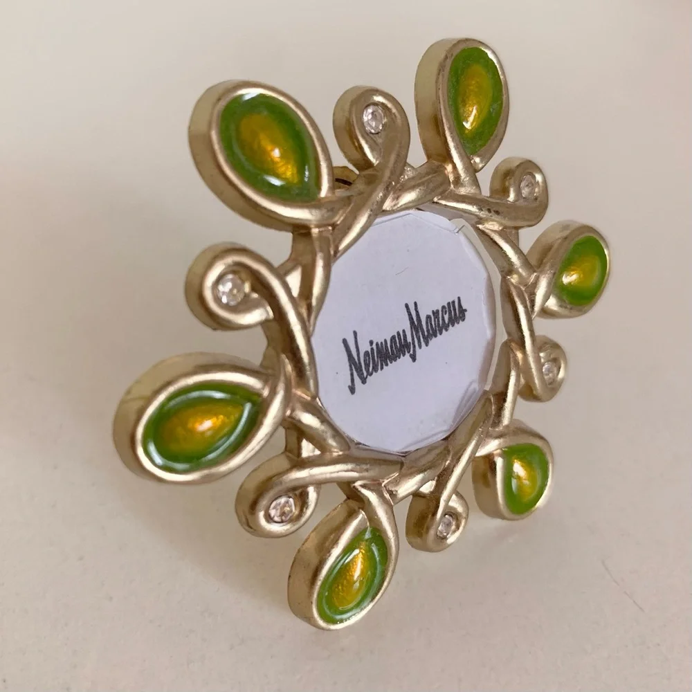 Jay strongwater crystal and enamel frame pin